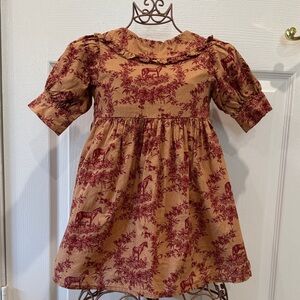 Janie and Jack Brown and Red Patterned Dress